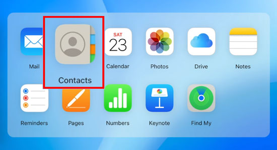 choose contacts on icloud web