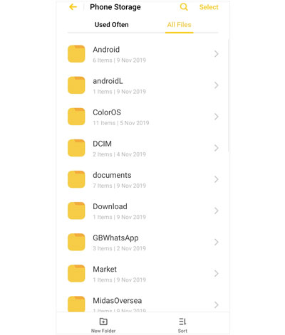 retrieve photos with file manager on realme