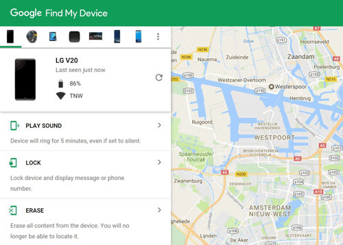 reset the locked phone without password via find my device