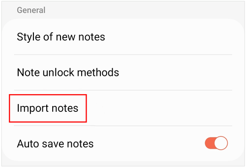 Importieren Sie Notizen aus dem Samsung Cloud Backup