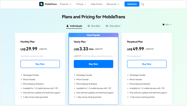 pricing of wondershare pricing