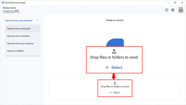 envoyer des fichiers avec partage rapide