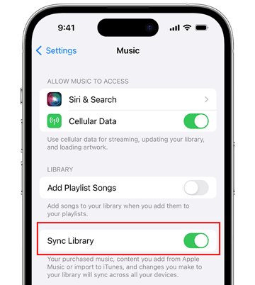 sync music from android to iphone with icloud music library