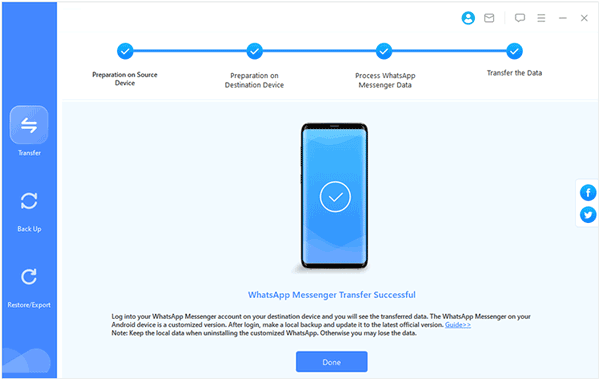 complete the whatsapp data migration